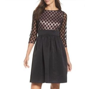 NWT Eliza J Dress Polka Dot Fit Flair Dress Size 8 From Nordstrom